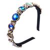 Good Quality Fashion Baroque Style Super Flashing Colored Diamond Thin-edged Rhinestone Pear Headband