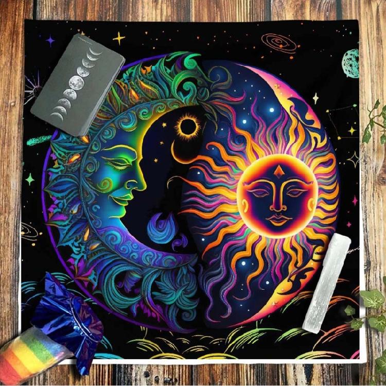 Table Cover Tarot Tablecloth Improve Spiritual Journey Moon Table Cover