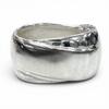 Great Ring Ring Ribbon Motif Silver 925 Mens Used