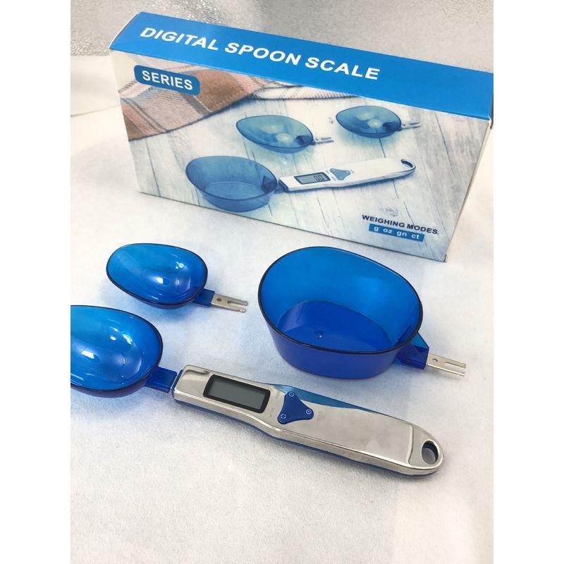 and Japanese Imported Technology Stainless Steel Spoon Scale, Portable Ingredient Scale, Large Spoon Ingredient Scale, Multifunctional Kitchen Scale Blue 500g