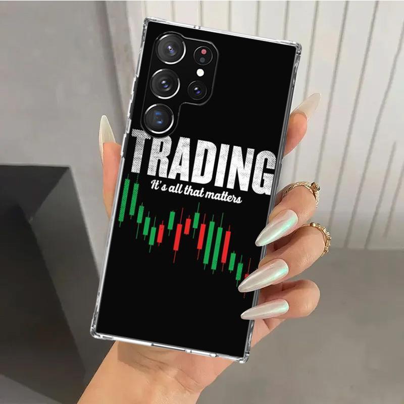 Trade Investment Forex Stock Market Phone Case for Samsung Galaxy S26 S24 S23 Ultra S25 Edge S22 S21 Plus S20 FE + Soft Print Sh