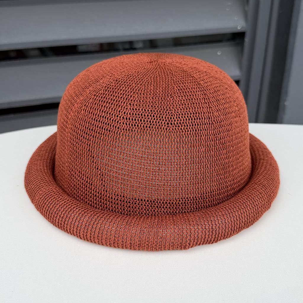 Simple versatile crimped dome top hat women's spring summer hollow breathable versatile ball hat sunshade cool hat
