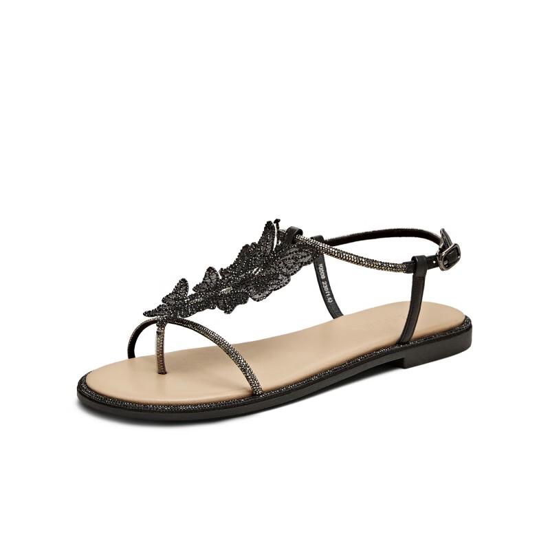 TEENMIX Butterfly Rhinestone Flat Sandals 36