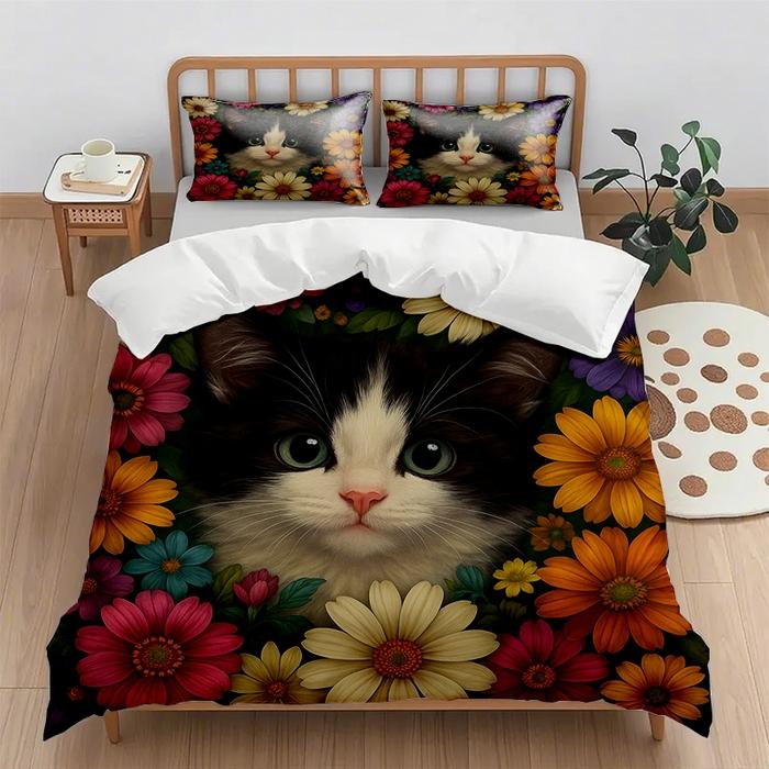New Digital Printing Quilt Cover Set (Quilt Cover + Pillowcase) 2Pcs/3Pcs Holiday Gift Household Quilt Cover Without Sheets