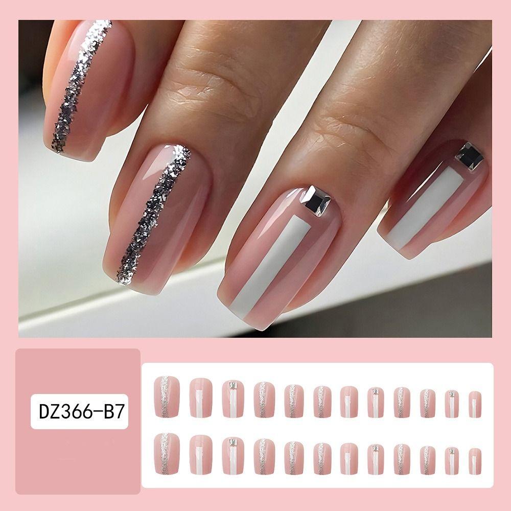 French False Nails Love Heart Tulip Nail Tips New Press On Nails DIY