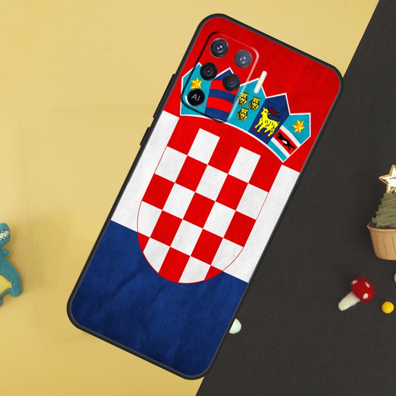 Croatia Flag Case For OPPO A16 A76 A96 A98 A78 A58 A5 A9 A15 A17 A77 A52 A72 A53S A57S A94 A74 A54 Cover