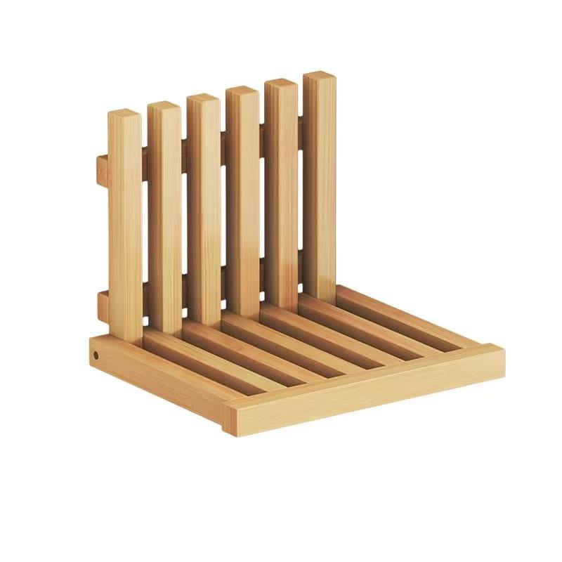 Foldable Wooden Stool: Entryway Shoe Seat, Wall-Mounted Bathroom Chair, Projector Stand