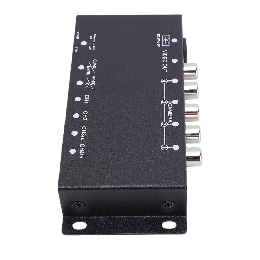 Répartiteur Vidéo 4 Canaux 1080P AHD Commutateur Écran Vidéo Splitter pour Caméra de Recul de Voiture 4 Canaux pour Camping-car Camion Bus
