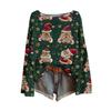 ZJW One-Shoulder 3D Christmas Pullover Sweater