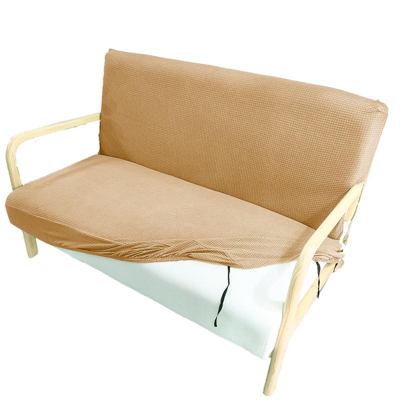 Stretch Futon Slipcover Solid Wood Sofa Cover Furniture Protector Without Armrests Slipcover Soft with Elastic Bottom for Kids, Spandex Jacquard