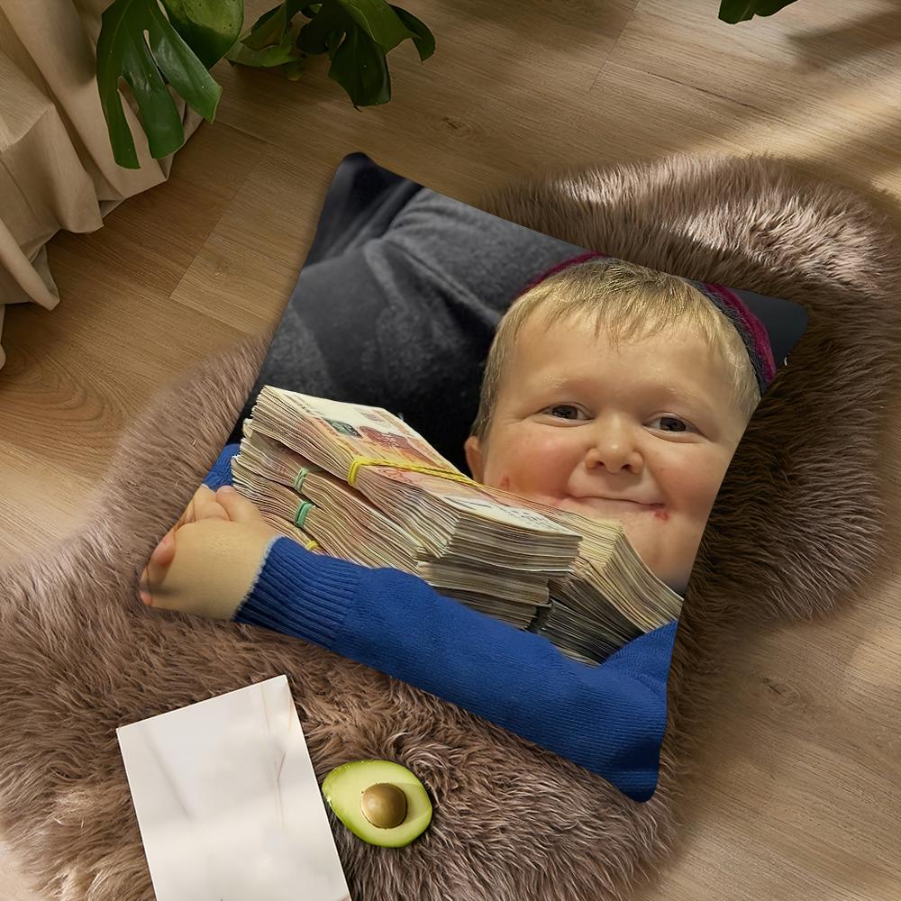 Funny H-Hasbullas Boy cushion cover Living Room Accent Couch Back Support Square Lounge Restful Nap Companion Pillow Case