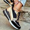Women's Large Size Sequin Slope Heel Breathable Sneakers Sport Wedge Comfortable Casual