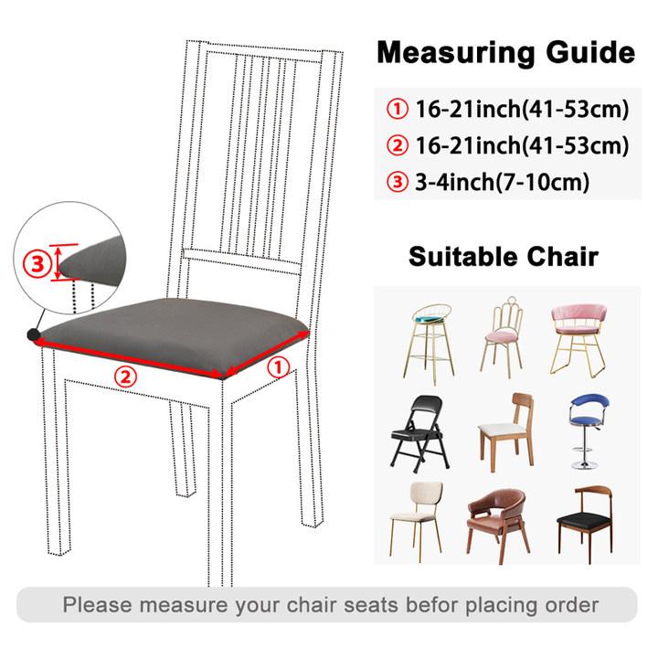 4/6Pc Waterproof Chair Seat Cover Fabric Summer Cool Silky Smooth Breathable Removable Washa Elastic Cushion Stretch Slipcover