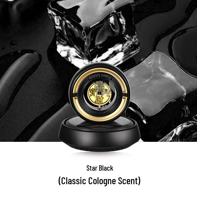 Solar Gold Coin Rotating Car Air Freshener: Long-Lasting Light Fragrance & Odor Removal Ornament