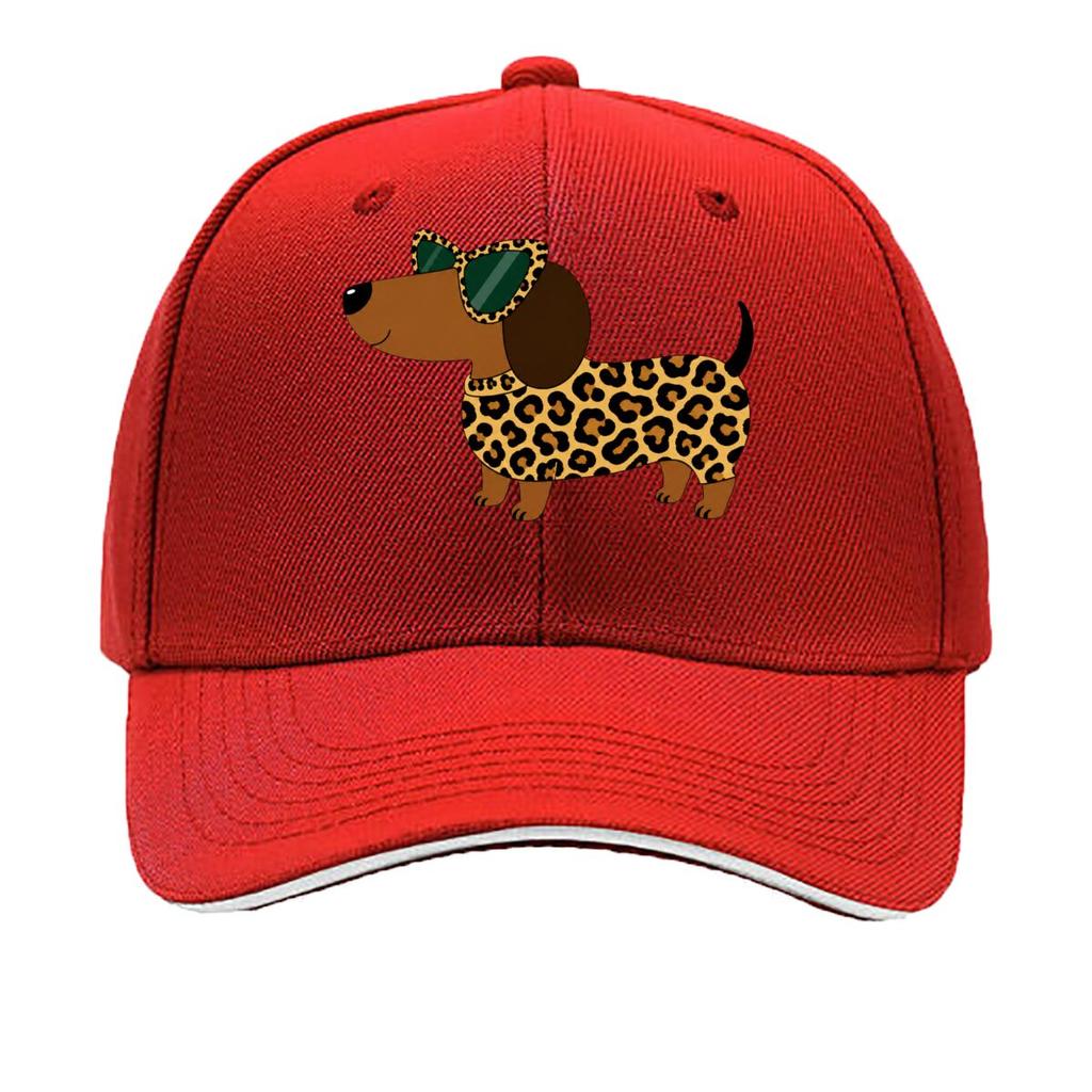 Cool Leopard Dachshund Sunglasses Dog Cartoon Sandwich Baseball Cap Sun Cap Outdoor Workouts Hat