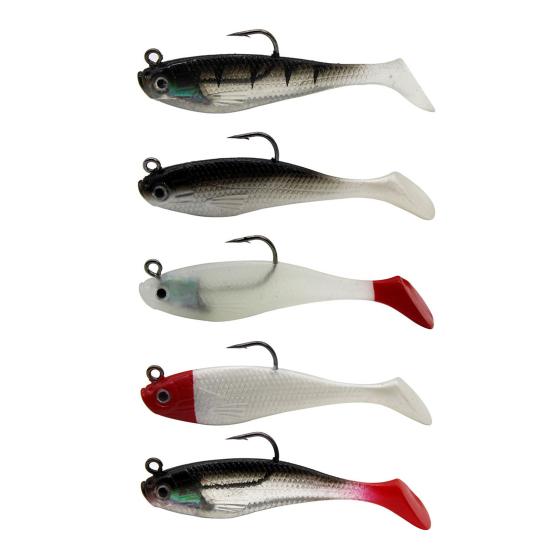 1/3/5 szt. 8 cm/9,25 g Miękka Przynęta Wędkarska z Haczykiem Świecąca w Ciemności PVC Bioniczna Sztuczna Przynęta Pływająca Akcesoria Wędkarskie na Pstrąga i Okonia do Wody Słodkiej i Słonej