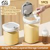 Airtight Coffee Storage Container - 1pc, Golden Plastic, 360° Sealing Ring, Strong Locking Mechanism, Reusable, Hand Wash Only.
