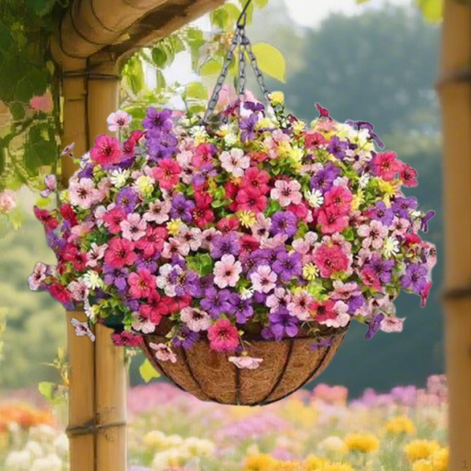 

Artificial Flower Basket, Plant Hanger, Pot with Coconut Lining, Hanging for A