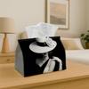 1pc Minimalist Fashion Portrait Elegant Tissue Box Holder - Woman Hat Black White Illustration Design, Party Tissue Box, Multifunctional for Kitchen &