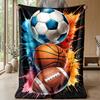 Sports Ball Collection 7 Theme blanket Lightweight Warm Flannel Blanket Decorative Throw Blanket for Home Decoration