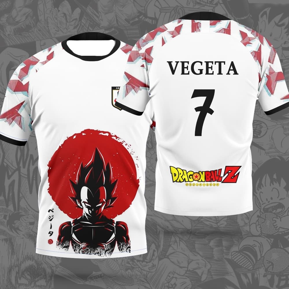Dragon Ball Z Goku Japanese Style 3D Quick Dry Soccer Jersey for Men Sports Anime Tee Casual Fashionable Streetwear