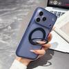 Magnetic Phone Case With 360 Rotating Kickstand IPhone 16 17 18 Pro Max Matte PC Cover Shockproof Anti-Fingerprint