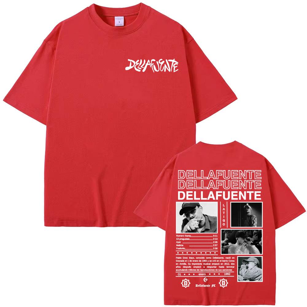 Rapper Dellafuente New Album 2025 Tour T-shirts Men Women Harajuku Gothic Hip Hop Punk T Shirt Fashion Casual T-shirt