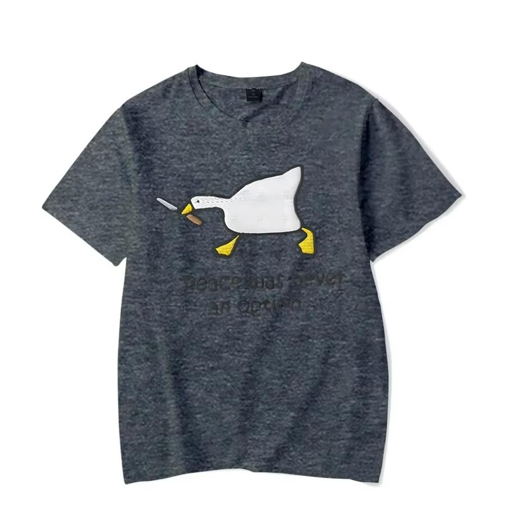 Peace Was Never An Option Print T Shirts for Men Clothes Goose Cartoon Women Men Clothing Short Sleeve Anime Unisex Tee Shirts