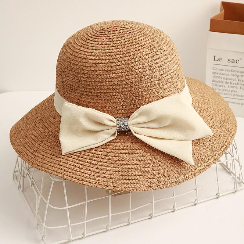 

Hat Versatile Style Straw Woven Sweet Bow Womens Sunshade Fisherman Hatscaps хакі