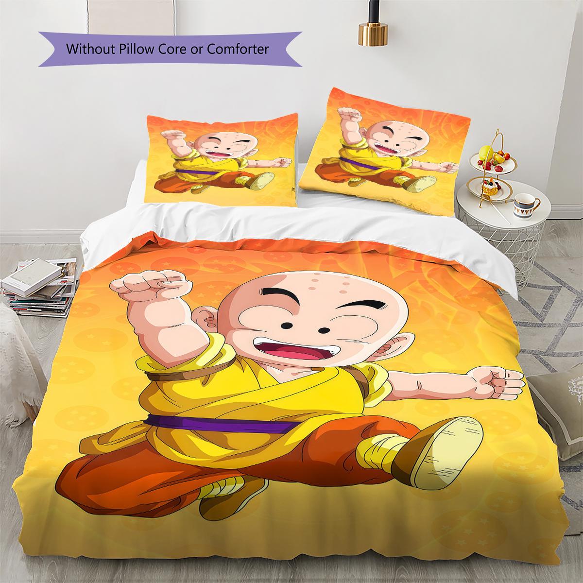 

Krillin Pattern Bedding,Quilt Set Quilt Cover Pillowcase Home Birthday Gift (1 * duvet cover + 2 * pillowcase, without core) 135x200cm