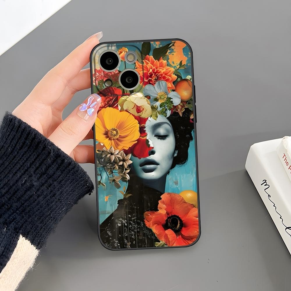 Abstract Flowers Girl Art Phone Case For Iphone 17 Air 15 Pro Max 14 Pro 16 Plus 12 13 11 Xr X Xs 8 7 Plus Back Cover