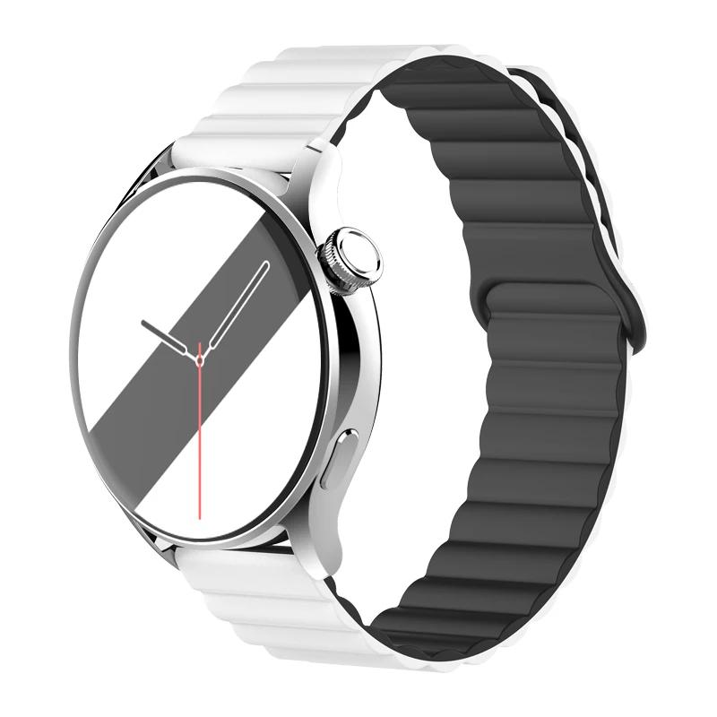 Silicone Magnetic Loop For Samsung Galaxy Watch 7 6 5 Pro 4 Classic Active Link Band Bracelet Huawei GT 2-2e 3-4 20mm 22mm Strap