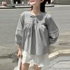 ZANZEA Women Casual Round Neck Loose 3/4 Sleeve Stripe Blouse