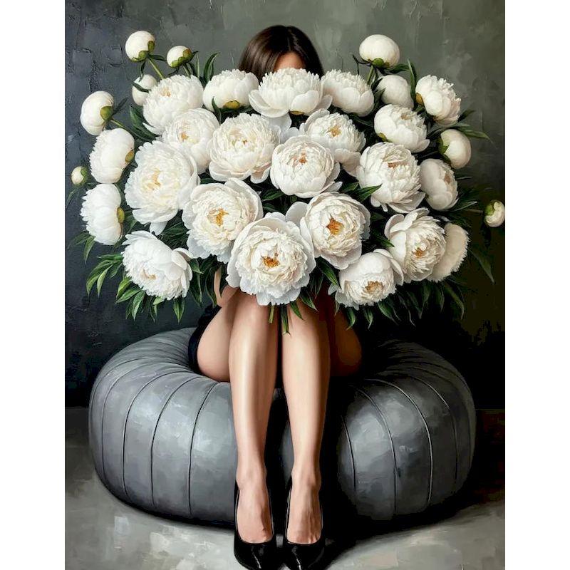

GATYZTORY Paint By Number Girl Drawing On Canvas HandPainted Art Gift DIY Picture By Number Flower Kits Home Decor 30x20cm no frame