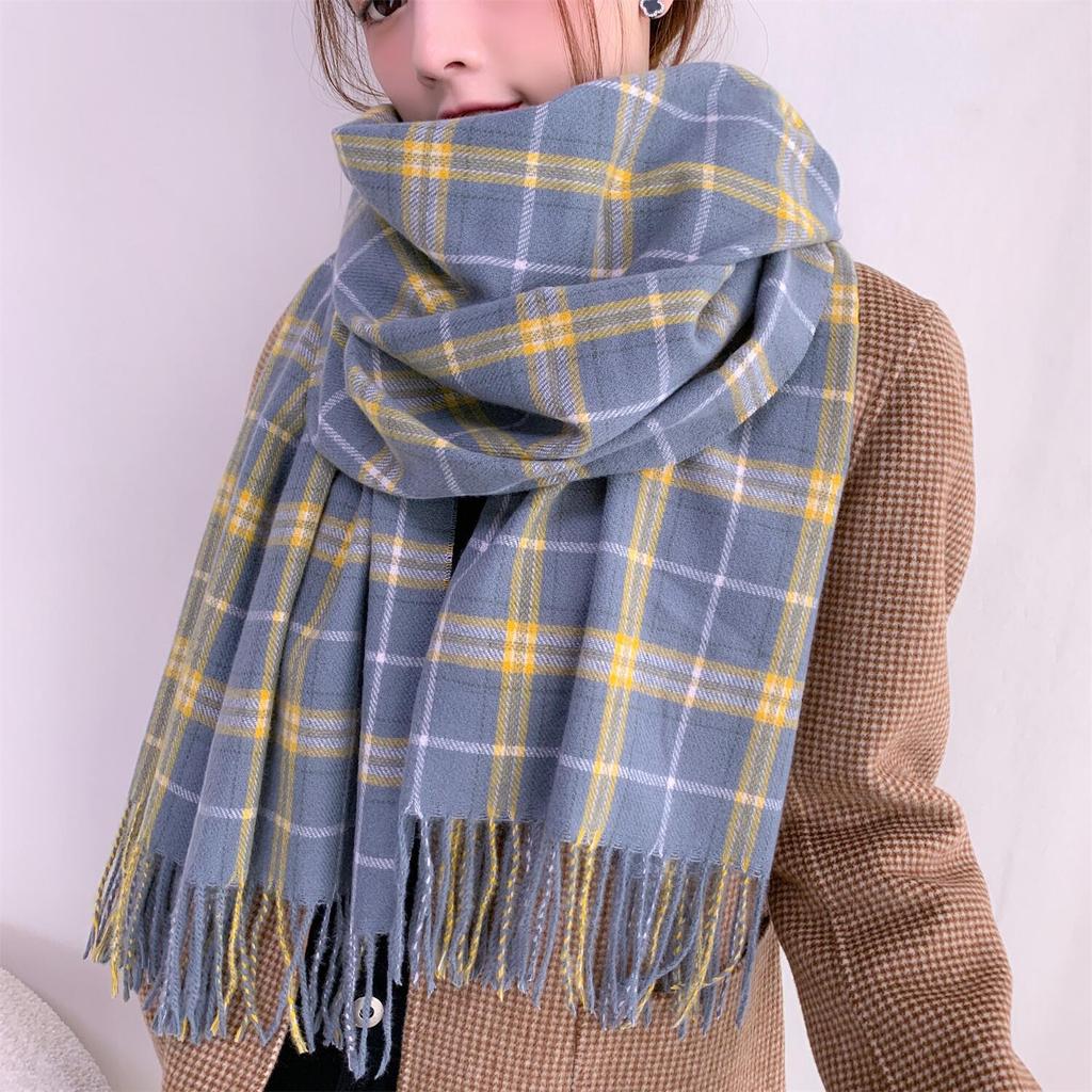 New autumn and winter long scarf women's winter Korean and Japanese version student Christmas imitation cashmere college versatile plaid shawl
