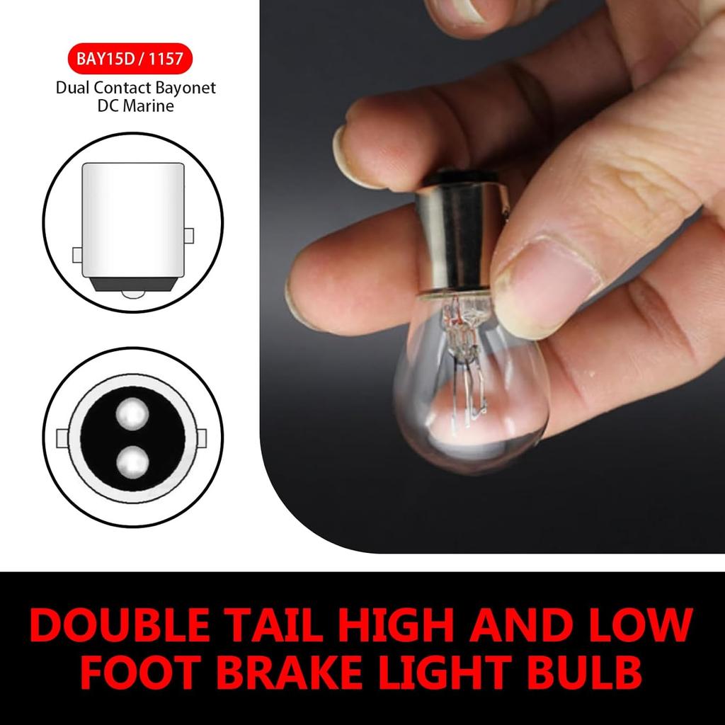 WZP 10PCS 1157 Tail Light Bulb, Universal Brake Light Bulb Compatible with P21/5W S25 BAY15D 7528 2357 2057 1016 1034 1076, Replacement for Marker