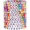 12pcs Friendship Bracelets Beaded Bracelets Heishi Bracelet Cute Bracelets Stack Vinyl Clay Disc Bead Surfer Stretch Summer Beach Bracelets For Women