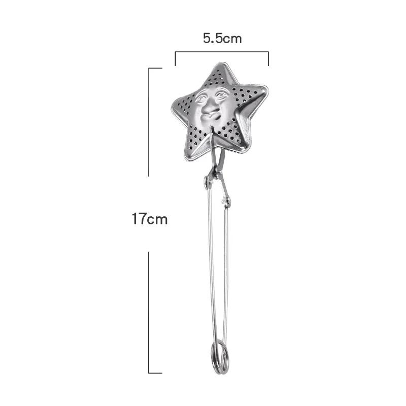 Multi Style Tea Strainer Star Heart Shell Shape Practical Snap Stainless Steel Mesh Tea Infusers Teaware Kitchen Accessories