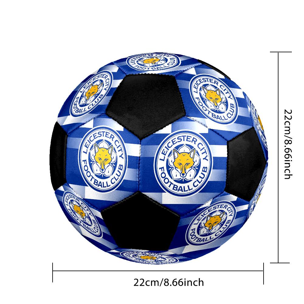 Leicester City Football Indoor Soccer Ball Colorful Machine Stitched PVC Size 5 Team Training Competition Ready Durable High-Bounce Cool Sports Gift