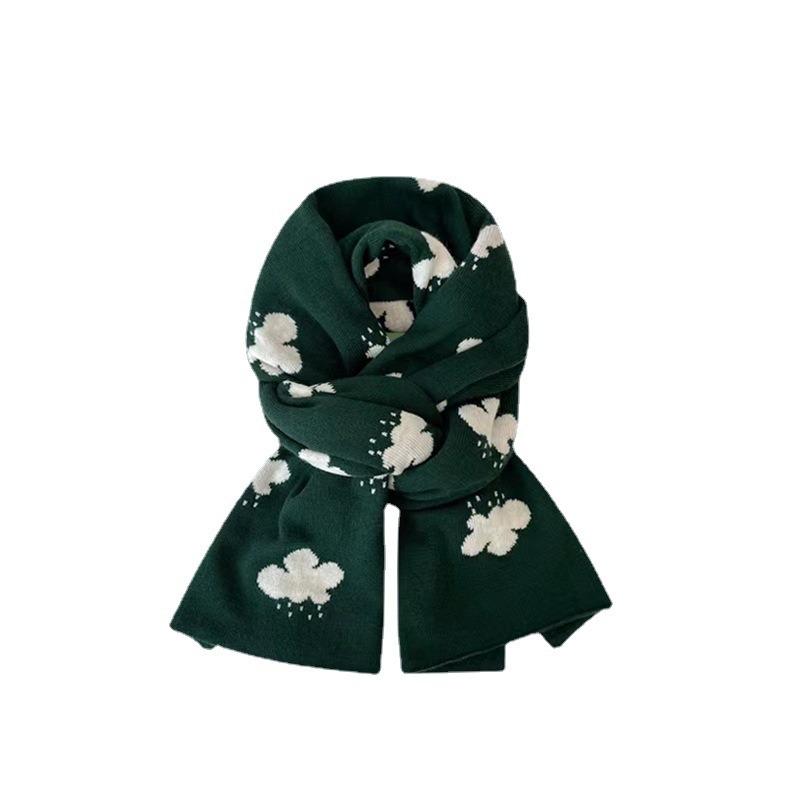 New Mars green scarf women's winter atmosphere shawl thickened warm trend versatile men's Christmas scarf
