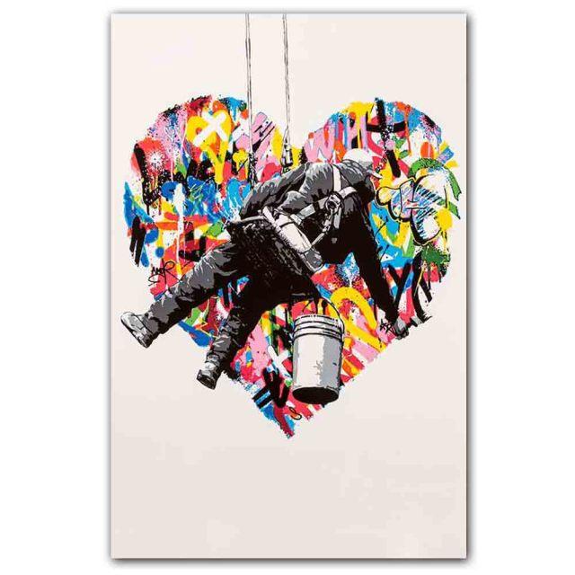 Abstract Color Graffiti Art Banksy Ballet Dancer Poster Canvas Painting Living Room Study Corridor Home Decoration Mural