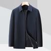 High-end Men's Jacket Spring and Autumn New Style Lapel Casual Wool Middle-aged and Elderly Dad Wear Cadre Civil Servant Jacket