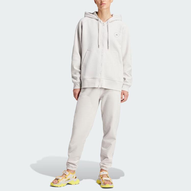 adidas X Stella McCartney Regular Sweat Pants Solid Logo Fleece Cuffed Knit Joggers Women Bottoms Pearl-Pink IU0876