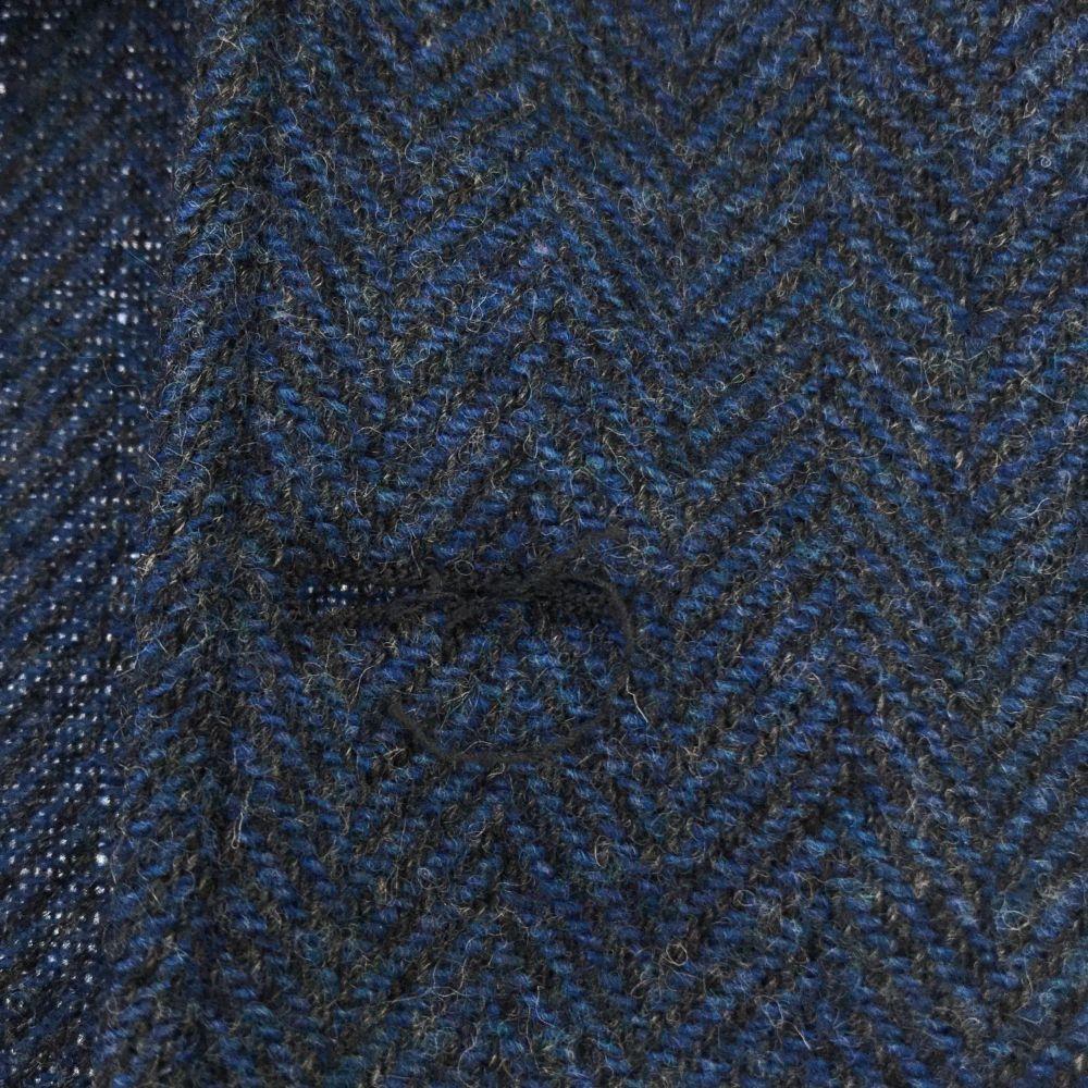 ORIAN Made in Italy Wolle Fischgrät Langarm taillierte Jacke 42 Blau Herren Gebraucht