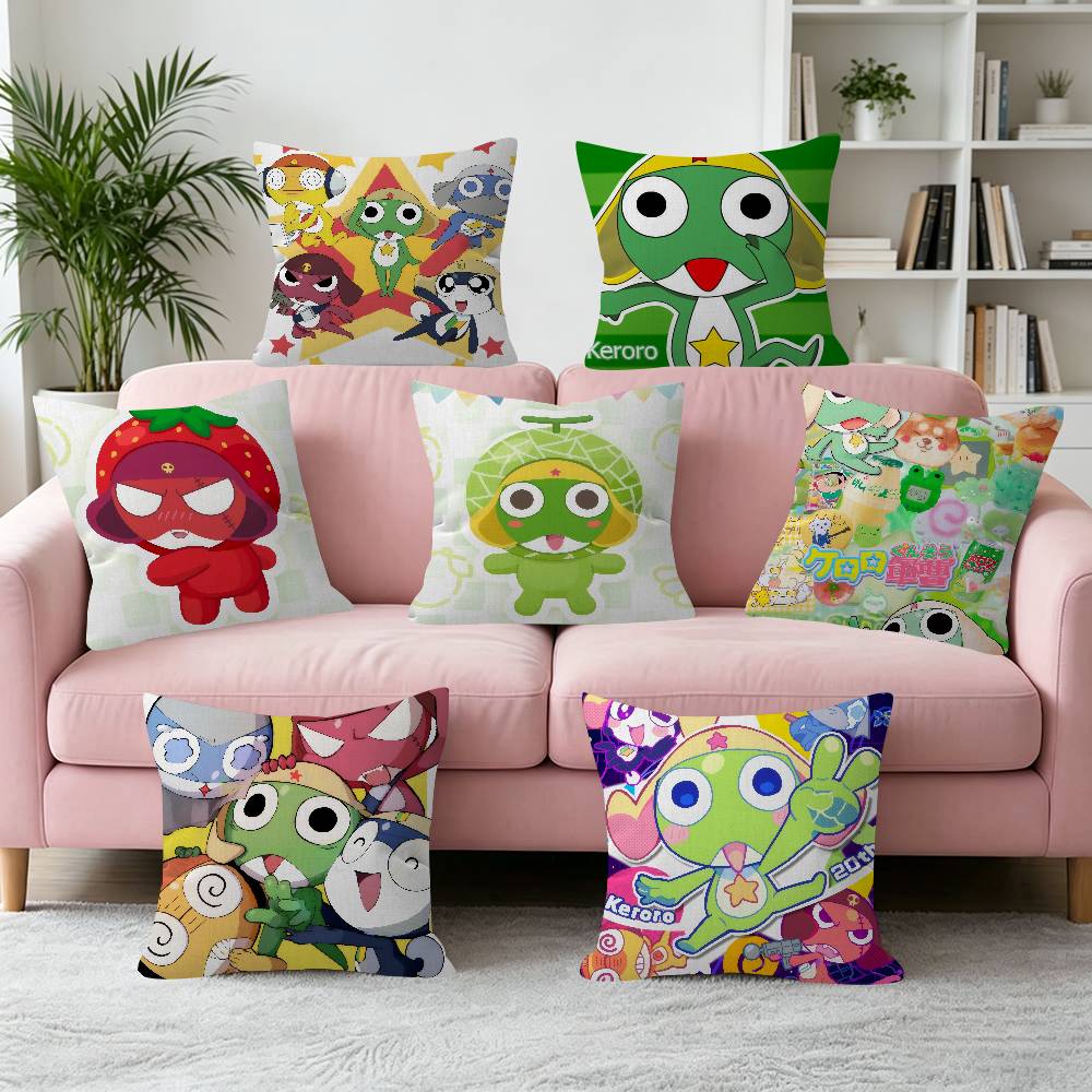 Hot Gunsou Keroro Frog Pillow Gift Home Office Decoration Bedroom Sofa Car Cushion Cover Case X