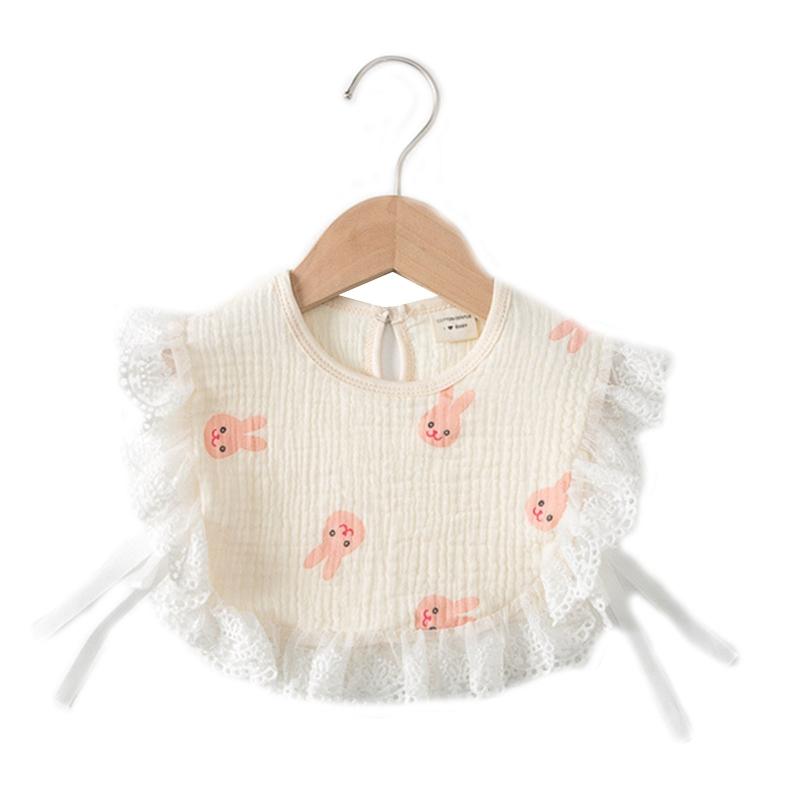 Korean Style Toddler Kids Lace Floral Bibs Cute Hollow Out False Collar Children Clothes Accessiory Pure Color Baby Girls Cotton