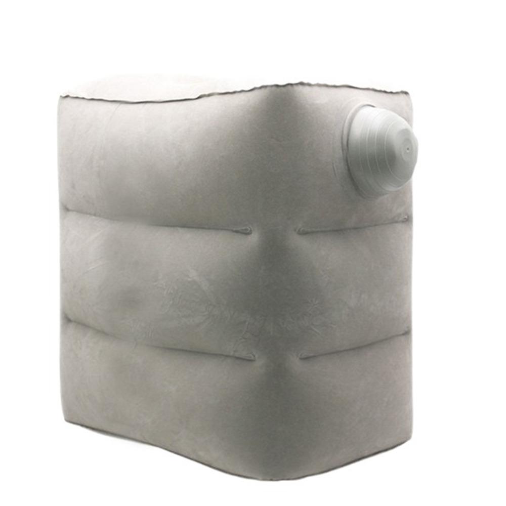 

Self Inflatable Resting Pillow Easy Press Inflatable Foot Rest Airplane Sleeping 3 Layers Single Grey