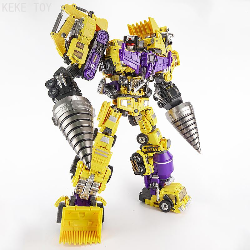 AOYI Cool 8 IN 1 Devastator Transformation Toys Boy Oversize Alloy Predaking Robot Car Engineering Vehicle Kids Adult Gift