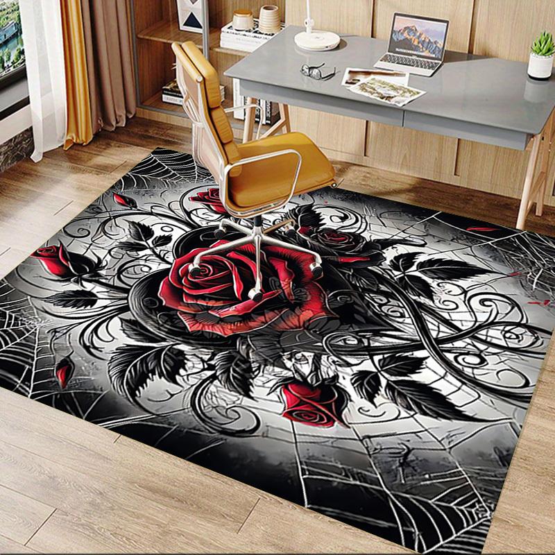 1PC Rose Heart Carpet Office Rug Mat Home Decor Area Carpet Festival Gift Office Desk Chair Carpet Longlasting Material