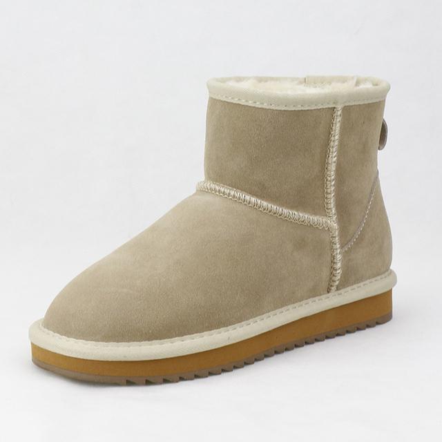 Nye Snøstøvler i Naturlig Pels Ull Dame Vinter Varme Støvler Sklisikre Damesko Ekte Kuskinn Ankelstøvletter Størrelse 45